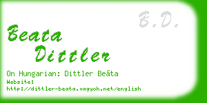 beata dittler business card