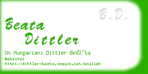 beata dittler business card